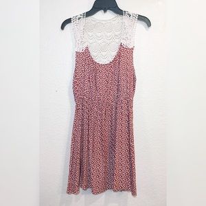 Red Patterned dress/shirt , XL ,with cream pattern